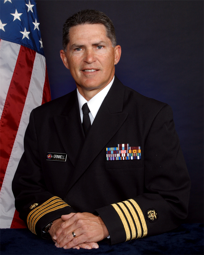 Professional photo of CAPT Grinnell in service dress blue