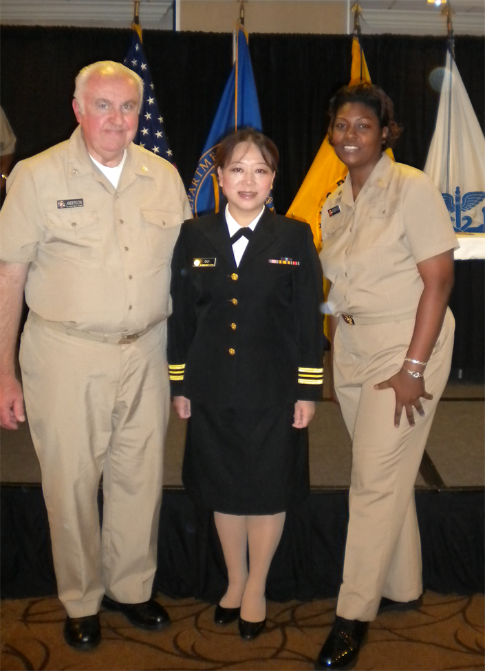 OBC Class 42 (May 2011) From left to right: CDR Raymond Anderson, LCDR Minglei Cui and LT Tamara J. Henderson