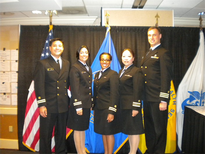 OBC Class 44 (Aug 2011) From left to right: LT Terrence Q. Lo, LT Michelle Rodriguez, LT Keisha A. Houston, LCDR Minglei Cui, and CDR Matthew Newland.