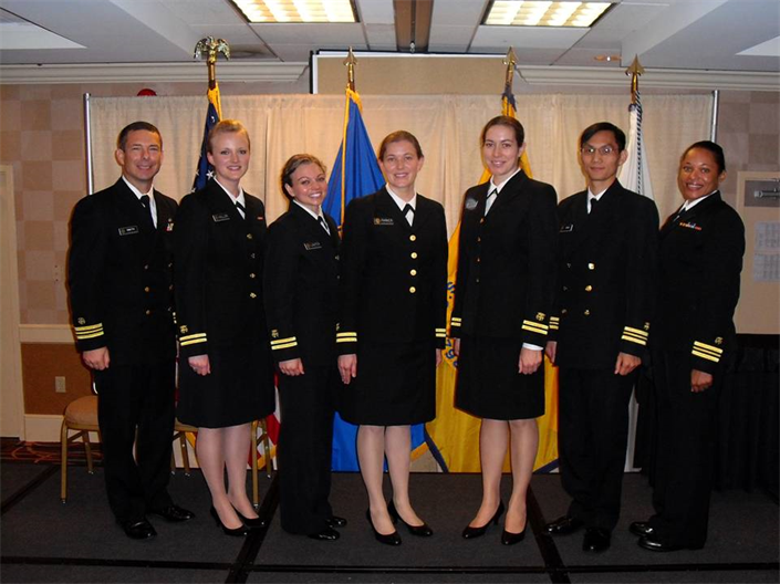 OBC Class 45 (Sep 2011) From left to right: LCDR Mike Smith, LT Cara Halldin, LT Alison Laufer, LT Erin Parker, LT Maroya Walters, LCDR Eric Zhou and LCDR Charlene Sydnor