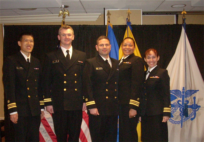 OBC Class 63 (Apr 2013) From left to right: LCDR David Huang, LT Jason.. Ham, LT Eric Jamoom, LCDR Charlene Sydnor, LCDR Luz Rivera
