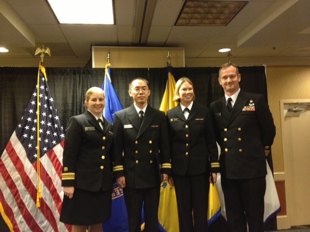 OBC Class 66 (Jul 2013) From left to right: LCDR Lana Rossiter, LT Xinzhi Zhang, LT Virginia Schmit, and CDR Mark Clayton
