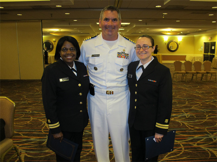 OBC 73 (June 2014) From left to right: LT Marcienne Wright, CAPT Martin Sanders, and LT Victoria Jeisy-Scott