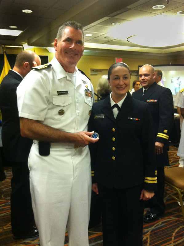 OBC Class 75 (Aug 2014) From left to right: CAPT Martin Sanders and LT Dana Brauman