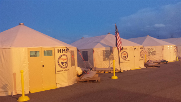 DMAT tents set up for the State of the Union Address