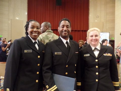 OBC Class 95 (Apr 2017) From left to right: LT Shondelle Wilson-Frederick, OBC Graduate LT Dantrell Simmons, and LCDR Lana Rossiter