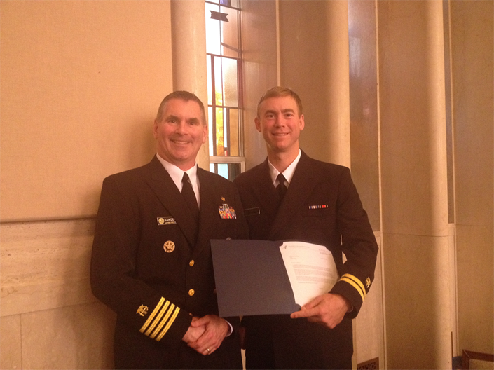 OBC 83 (Oct 2015) From left to right: SciPAC CPO CAPT Martin Sanders and OBC 83 graduate LT Tyson Volkmann